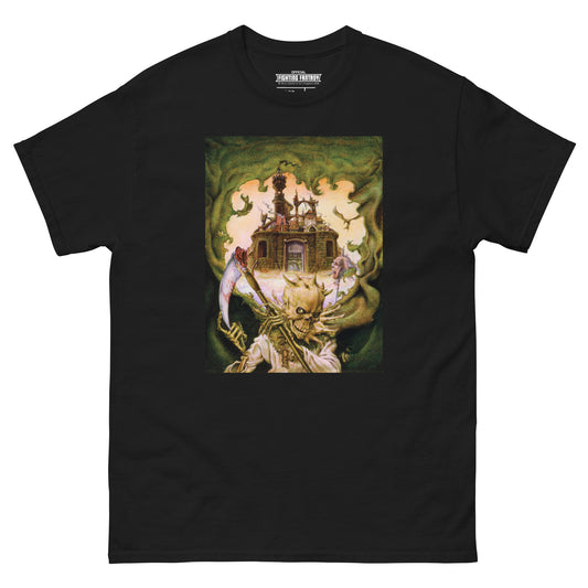 City of Thieves on a black t-shirt against a white background.