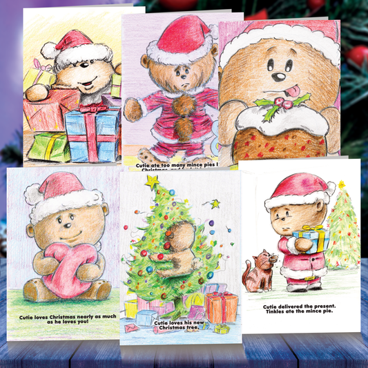 Cutie Christmas pack – 6 x A6 Greeting Cards