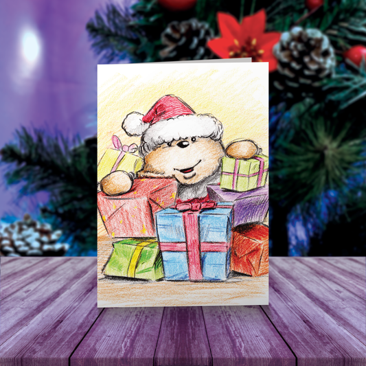 Cutie and presents... – A6 Greeting Card