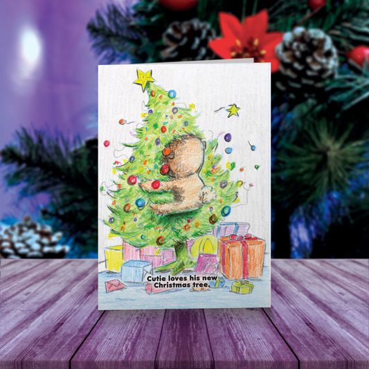 Cutie loves his new... – A6 Greeting Card