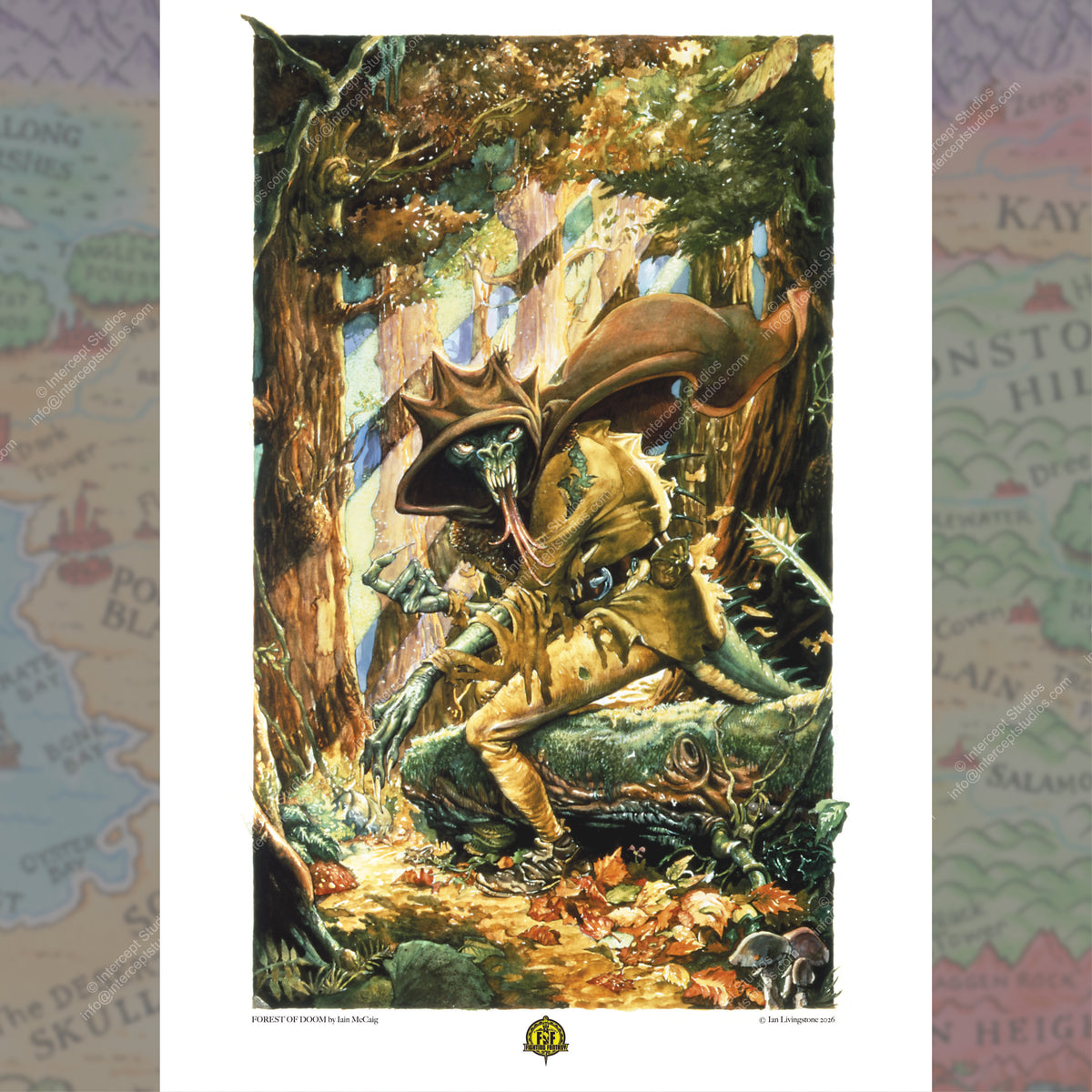Iain McCaig cover art – the Shape Changer mid-transformation, Forest of Doom Fighting Fantasy #3, 1983, art print