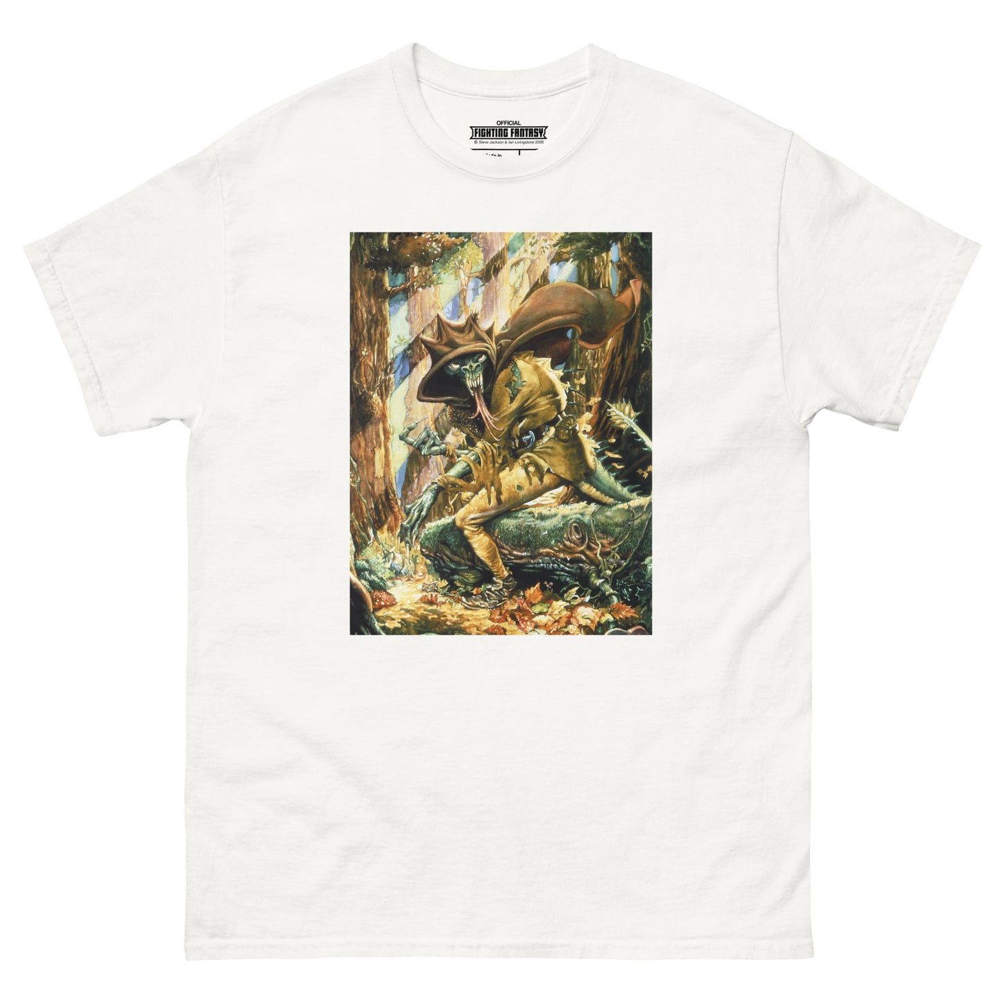 Forest of Doom on a white t-shirt against a white background.