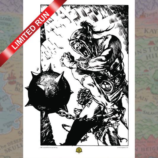 Orc Champion mono art – LIMITED RUN Prints