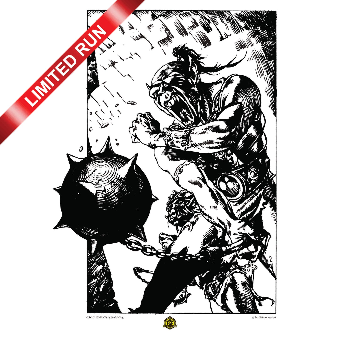 Orc Champion mono art – LIMITED RUN Prints