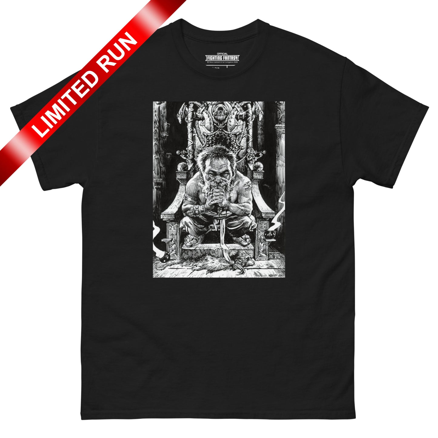 Trialmaster design on a black t-shirt with Limited Run banner against a white background.
